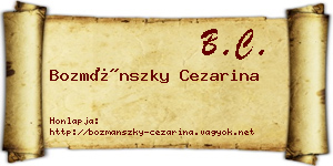 Bozmánszky Cezarina névjegykártya